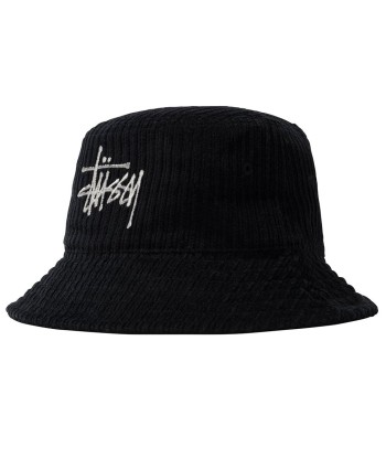 Stussy Corduroy Big Basic Bucket Hat Bob - Black en linge