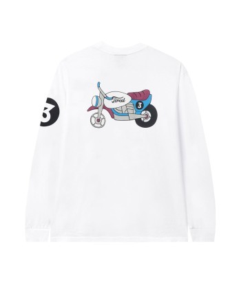 Tired Moto Sports T-Shirt Manches Longues - White rembourrage situé sous