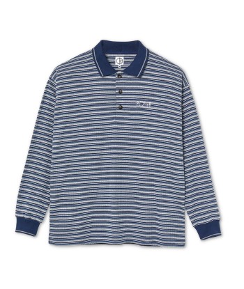 Polar Stripe Polo Manches Longues - Navy pas cher chine