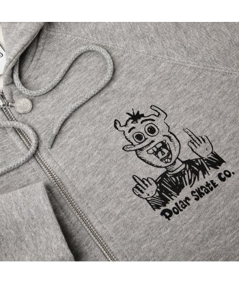 Polar Devil Man Zip Hoodie Sweat A Capuche - Heather Grey la colonne vertébrale