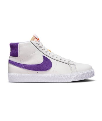 Nike Sb Zoom Blazer Mid Iso White / Court Purple / White Gum Light Brown brillant des détails fins