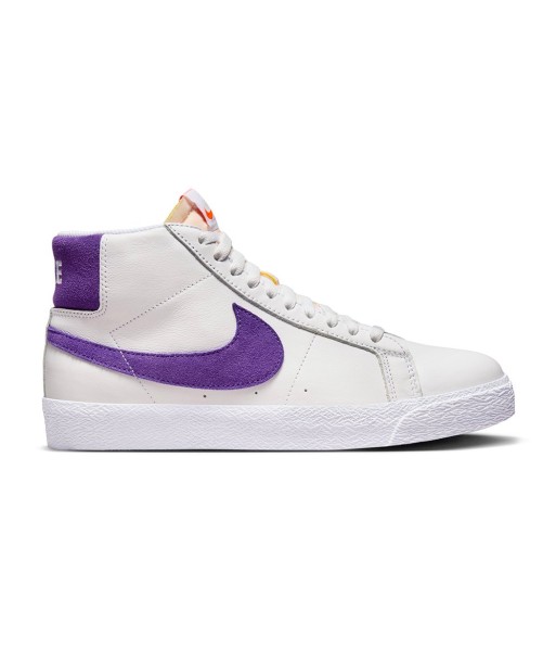 Nike Sb Zoom Blazer Mid Iso White / Court Purple / White Gum Light Brown brillant des détails fins