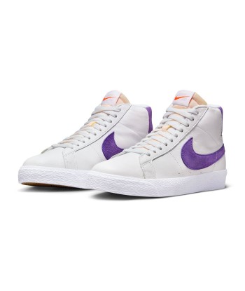 Nike Sb Zoom Blazer Mid Iso White / Court Purple / White Gum Light Brown brillant des détails fins