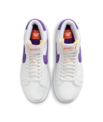 Nike Sb Zoom Blazer Mid Iso White / Court Purple / White Gum Light Brown brillant des détails fins