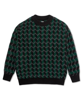 Polar Zig Zag Knit Sweater - Black / Dark Teal sur le site 