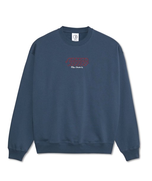 Polar Dave Crewneck Faces Sweatshirt - Grey Blue acheter en ligne