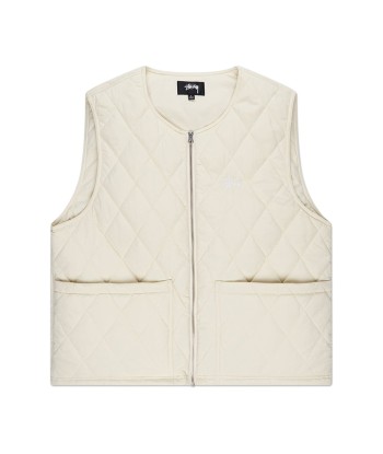 Stussy Diamond Quilted Vest - Cream de France