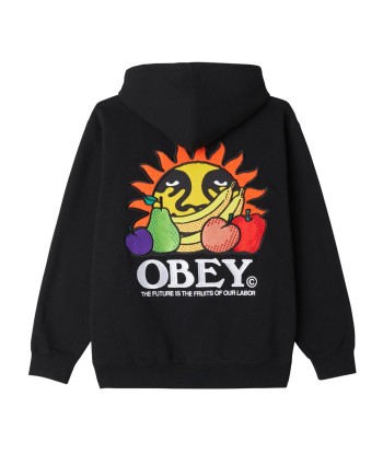 Obey Our Labor Hood Sweat A Capuche Black Véritable concentré