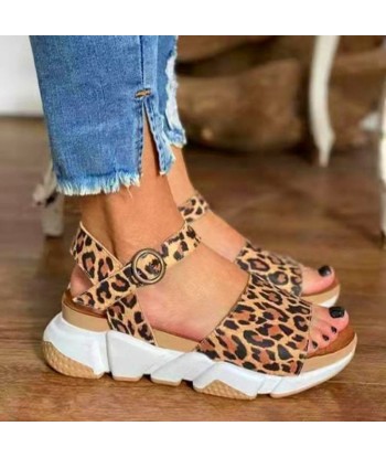 Sandali con plateau leopardati da donna de la marque