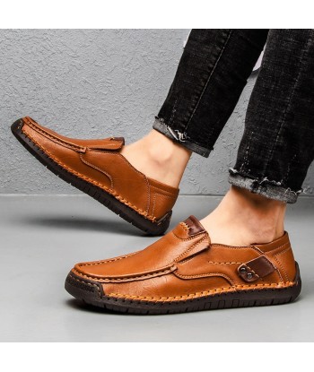 Mocasines de piel con suela de goma para hombre - Voltem votre