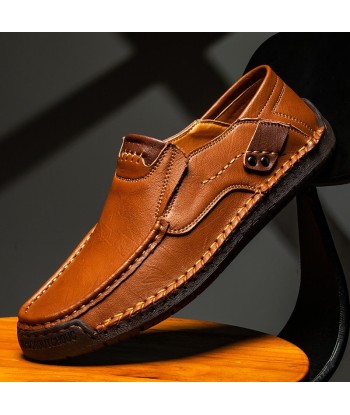 Mocasines de piel con suela de goma para hombre - Voltem votre