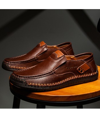 Mocasines de piel con suela de goma para hombre - Voltem votre