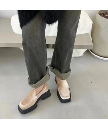 mocasín ortopédico de mujer con puntera cuadrada en terciopelo pas cher chine