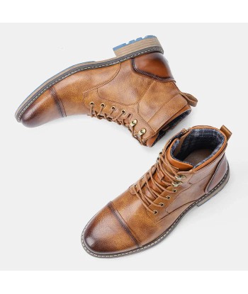 Fred - Mocasines retro ortopédicos de piel con cordones para hombre de pas cher